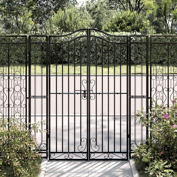 Garden gate, black, 121x8x150cm, wrought iron