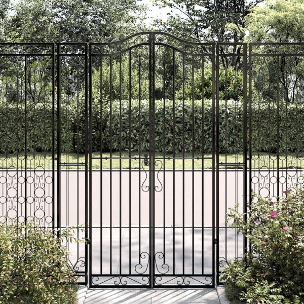 Garden gate, black, 121x8x180cm, wrought iron