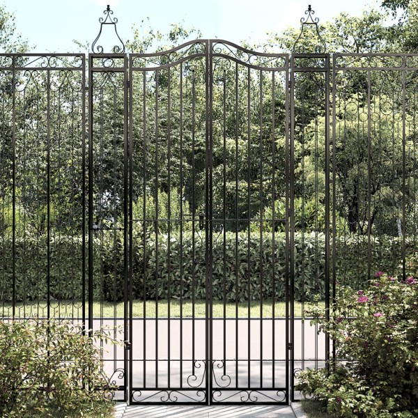 Garden gate, black, 121x8x200cm, wrought iron