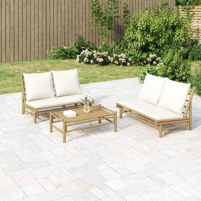 Garden bench with creamy...