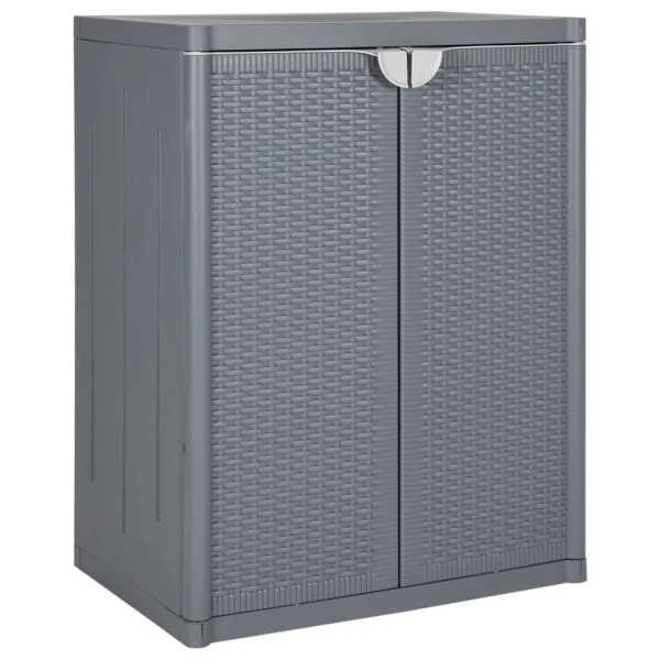 Garden storage cabinet, gray, 65x45x88cm, PP rattan