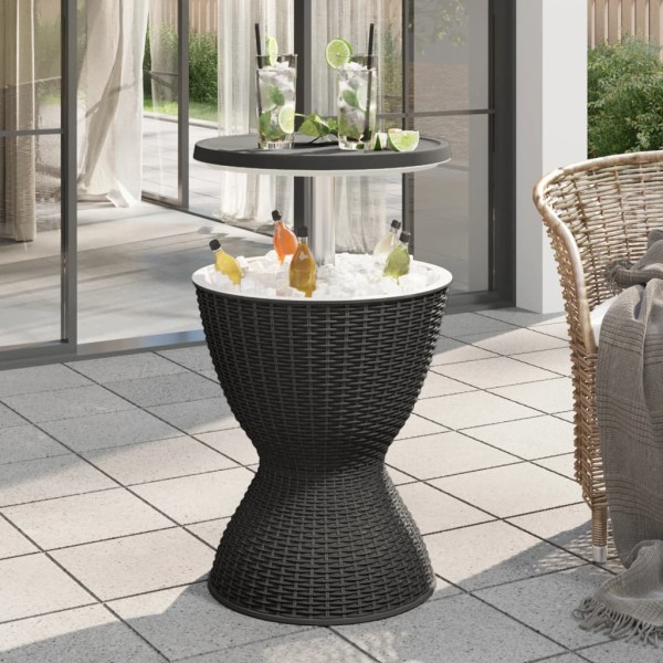 3-1 Table with refrigerator, black, polypropylene