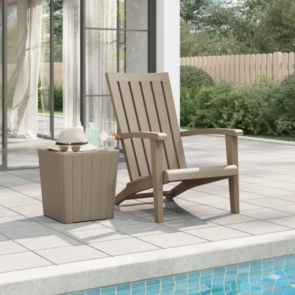 Garden adirondack chair, light brown, polypropylene