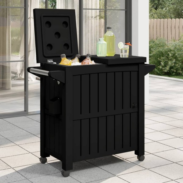 3-1 Serving trolley, black, polypropylene