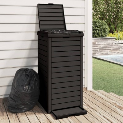 Outdoor trash can, black,...