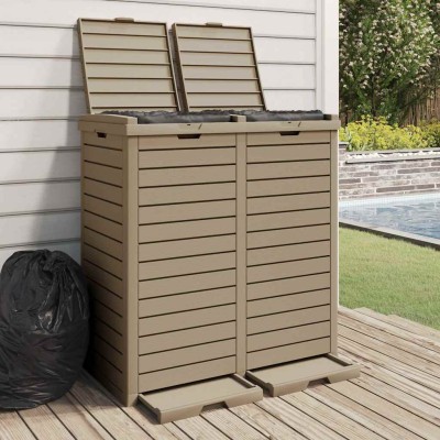 Outdoor trash can, light...