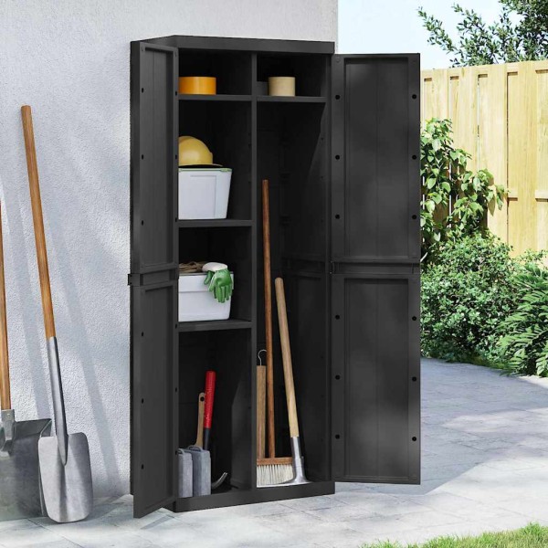 Outdoor locker for things, black, 65x37x165cm, PP