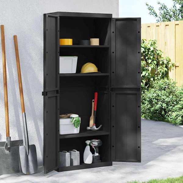Outdoor locker for things, black, 65x37x165cm, PP