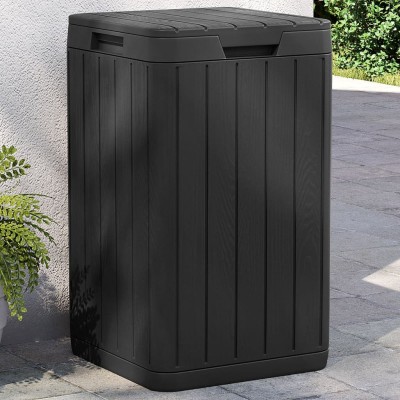 Outdoor trash can,...