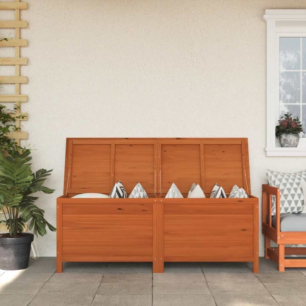 Garden storage box, brown, 150x50x56.5cm, solid spruce wood