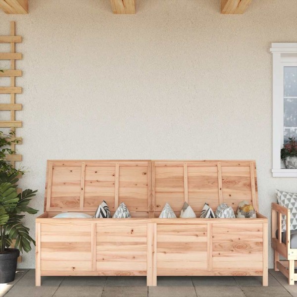Garden storage box, 198.5x50x56.5cm, solid spruce wood