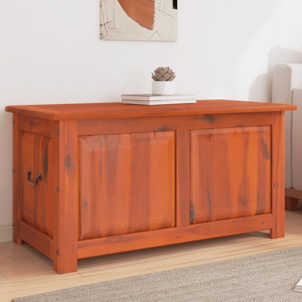 Chest for things with a lid, brown, solid acacia wood
