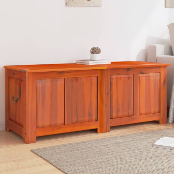 Chest for things with a lid, brown, solid acacia wood
