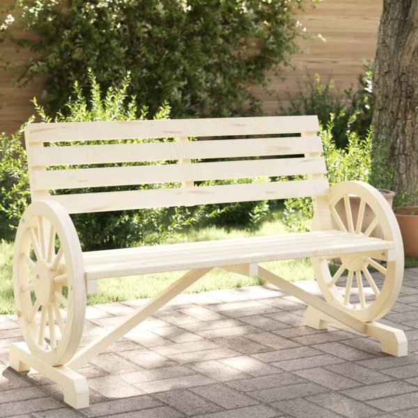 Double garden bench, solid spruce wood