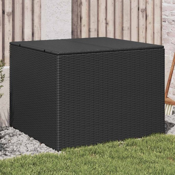 Garden storage box, black, 291l, polyrattan