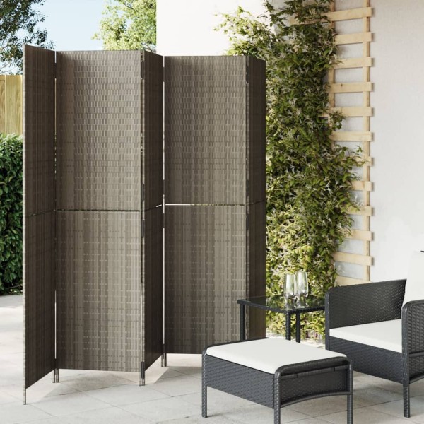 Room partition, 5 segments, gray color, polyrattan