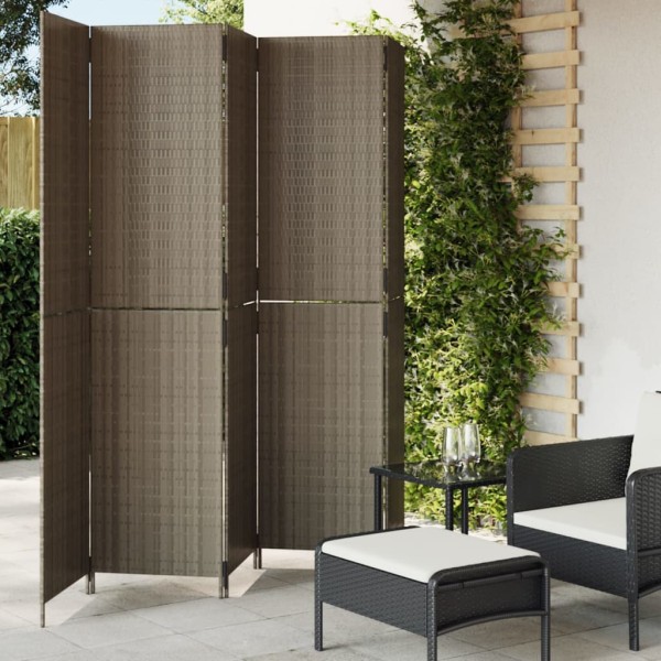 Room partition, 5 segments, gray color, polyrattan