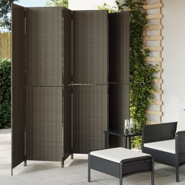 Room partition, 6 segments, gray color, polyrattan