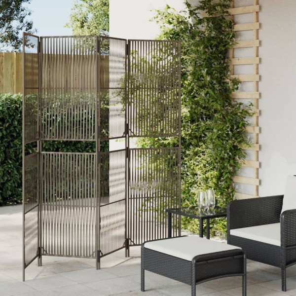 Room partition, 4 segments, gray color, polyrattan