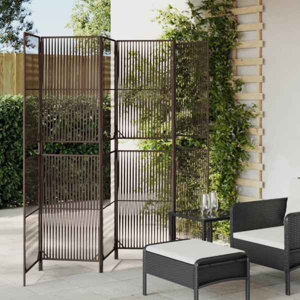 Room partition, 6 segments, brown, polyrattan