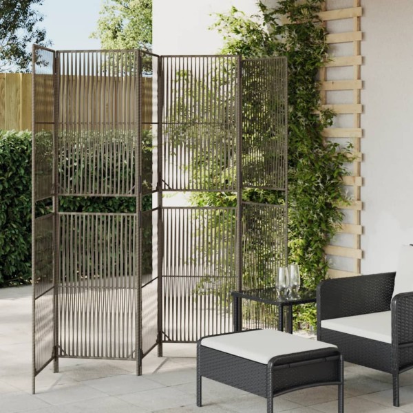 Room partition, 6 segments, gray color, polyrattan