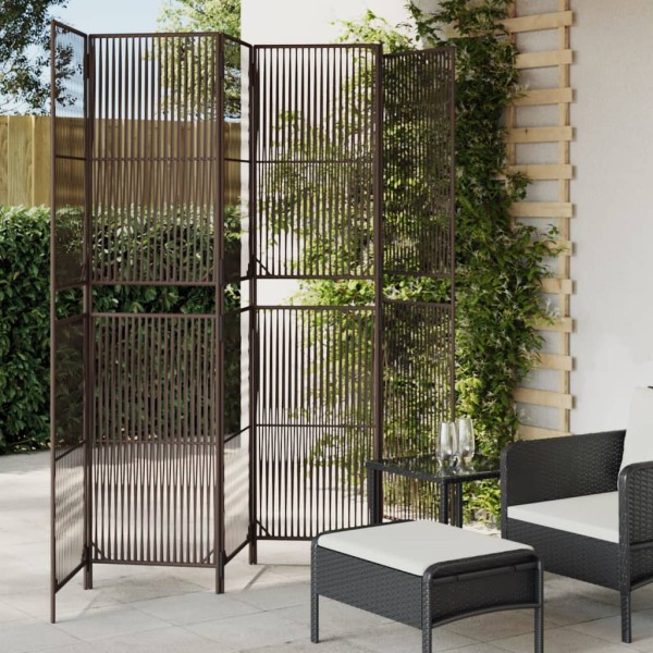 Room partition, 6 segments, brown, polyrattan