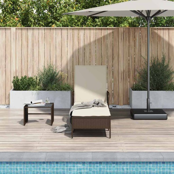 Sunbed Brown and Cremation White 55 x 200 x 92 cm