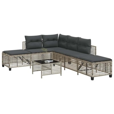 Sofa set with cushions, 3...