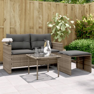 Sofa set with cushions, 3...