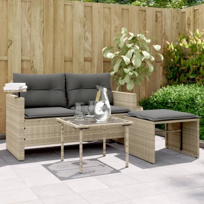 Sofa set with cushions, 3...