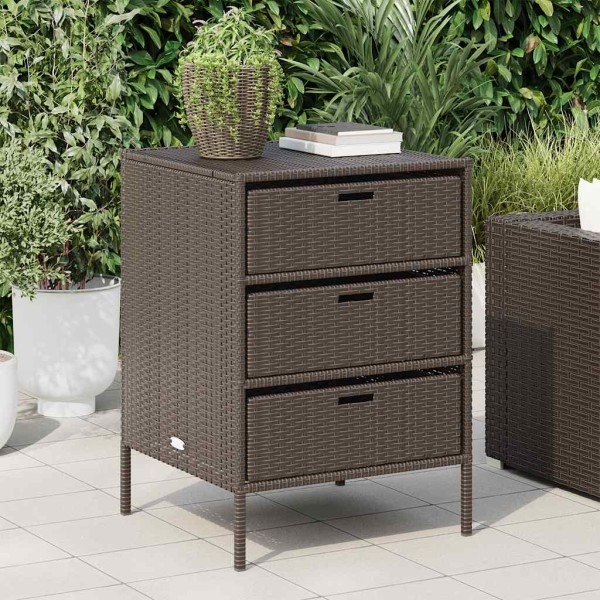 Garden cabinet for things, brown, 55x59x80cm, polyrattan