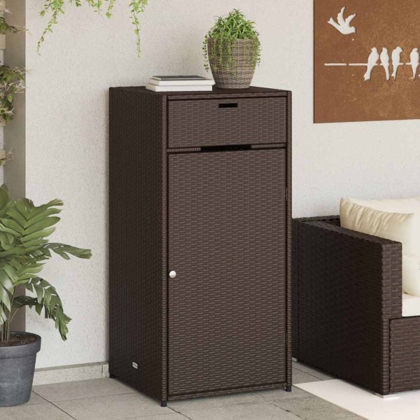 Garden cabinet for things, brown, 55x55x111cm, polyrattan