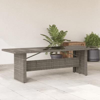 Table with glass top, gray,...