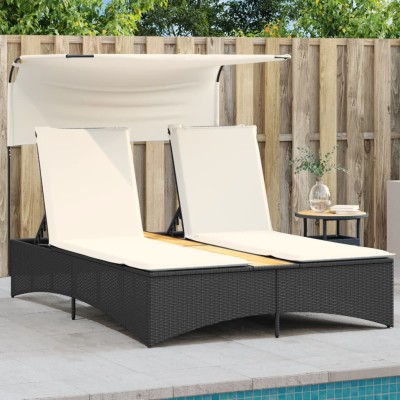 Double sun lounger, black,...