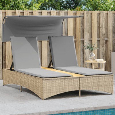 Double sun lounger, beige...