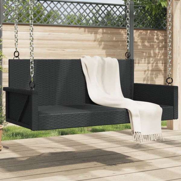 Swing-bench, black, 119x56x48cm, polyrattan