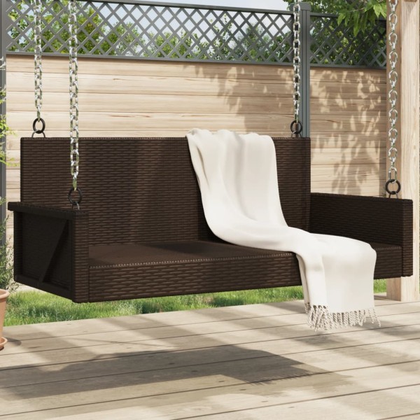 Swing-bench, brown, 119x56x48cm, polyrattan