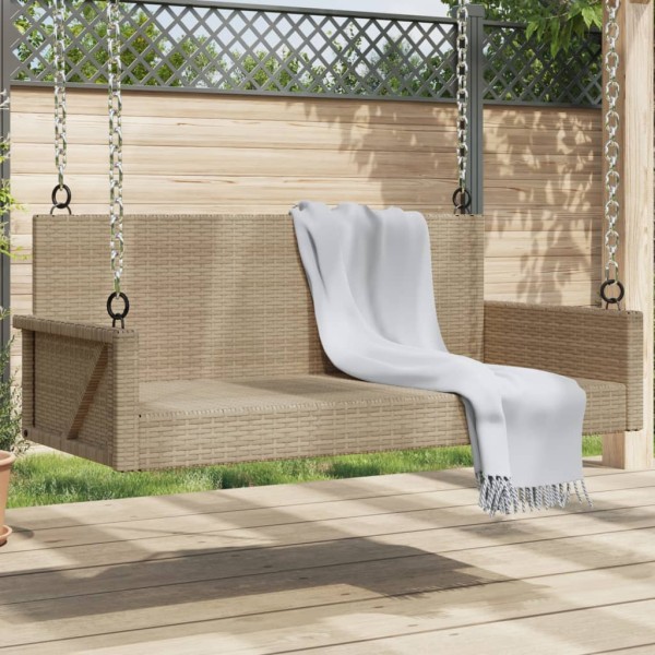 Swing-bench, beige, 119x56x48cm, polyrattan