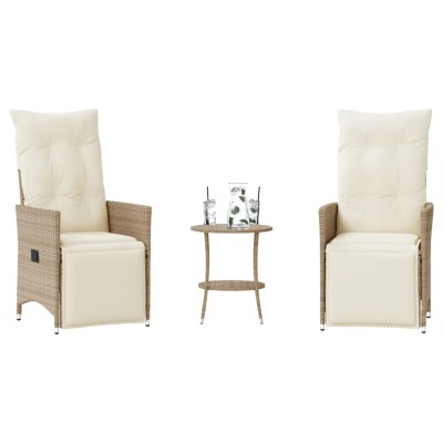 Bistro set with cushions, 3...