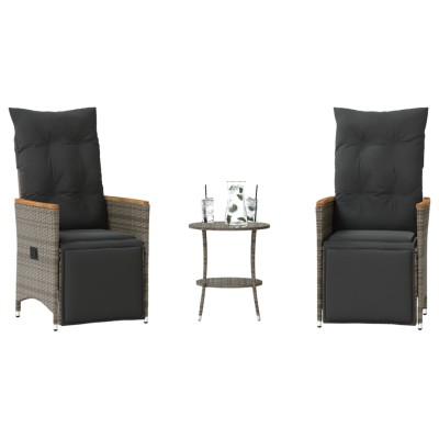 Bistro set with cushions, 3...
