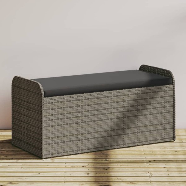 Bench-storage box, gray, 115x51x52cm, polyrattan
