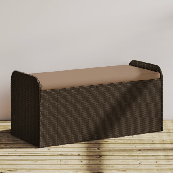 Bench-storage box, brown, 115x51x52cm, polyrattan