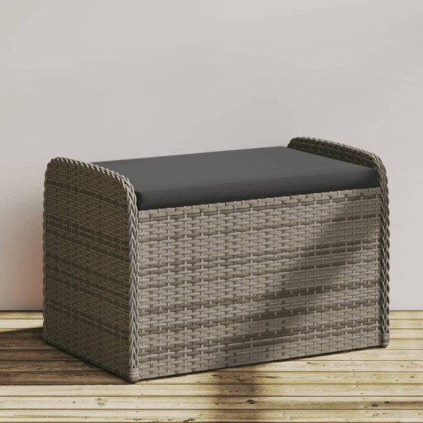Bench-storage box, gray, 80x51x52cm, polyrattan