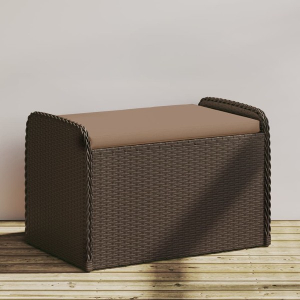 Bench-storage box, brown, 80x51x52cm, polyrattan