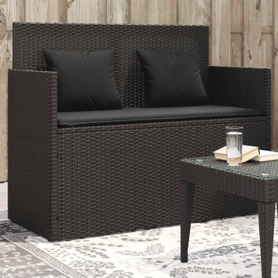 Garden bench with cushions,...