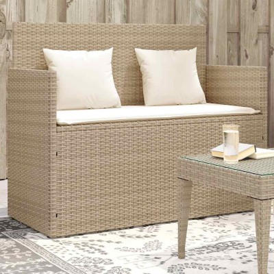 Garden bench with cushions,...