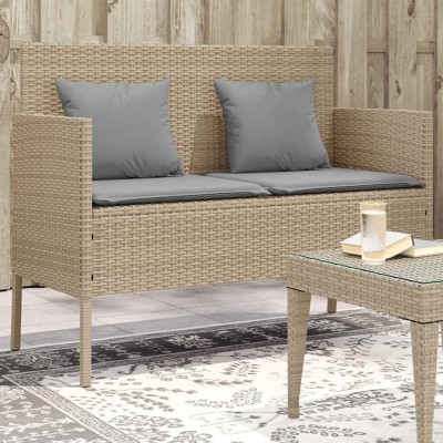 Garden bench with cushions,...