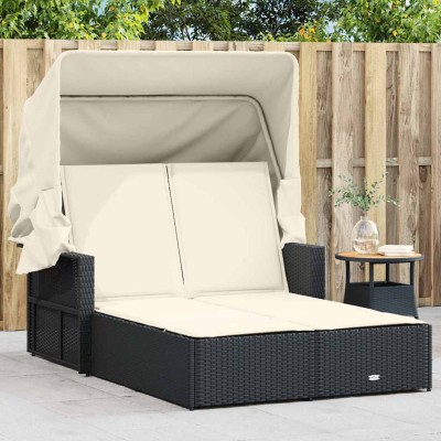 Double sun lounger, black,...