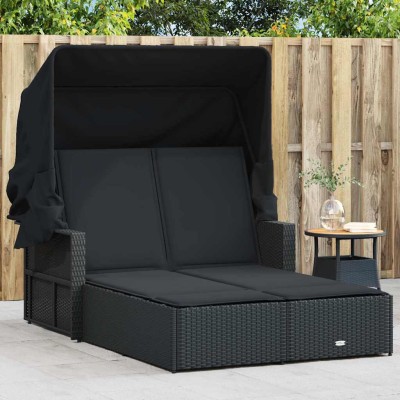 Double sun lounger, black,...