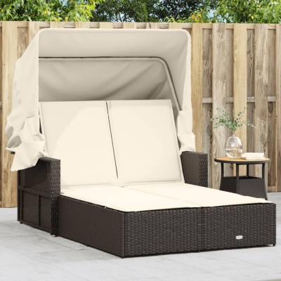 Double sun lounger, brown,...